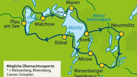 Radtour: Rund um Müritz & Plauer See (Bummeltour)